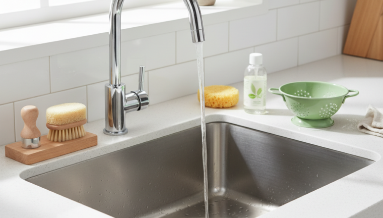 5 Phút Mỗi Ngày: Bồn Rửa Chén Sạch Bong, Không Tắc