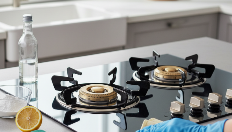 Cách làm sạch bếp gas, bếp từ bị cháy vàng cực nhanh, cực dễ