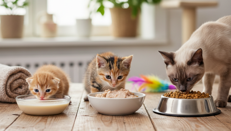 Hướng Dẫn Chọn Thức Ăn Cho Mèo Con: Từ Sơ Sinh Đến 12 Tháng