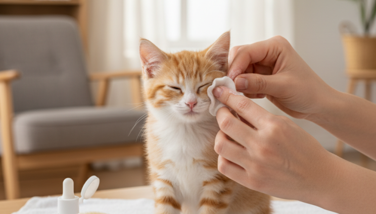 Hướng dẫn vệ sinh mắt, tai, và lông cho mèo con tại nhà