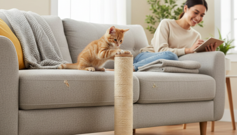 Phương pháp giúp mèo con ngừng cào phá đồ đạc trong nhà