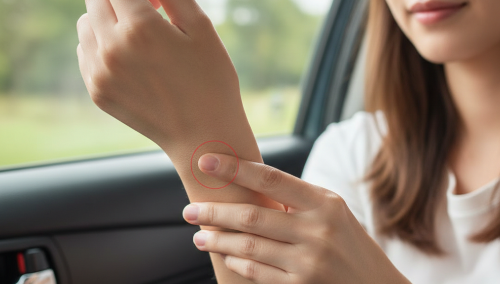 Mẹo bấm huyệt Nội Quan (P6) ở cổ tay giúp giảm say xe, buồn nôn trong 5 phút